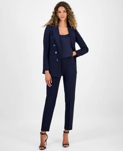Bar Iii Womens Faux Double Breasted Boyfriend Jacket Satin Scoop Neck Camisole Straight Leg Dress Pants Macys Exclusive