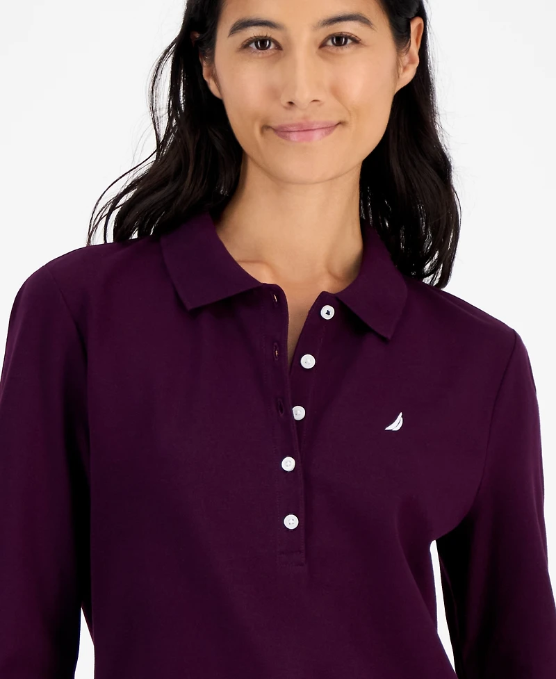 Nautica Jeans Women's Long Sleeve Polo Shirt