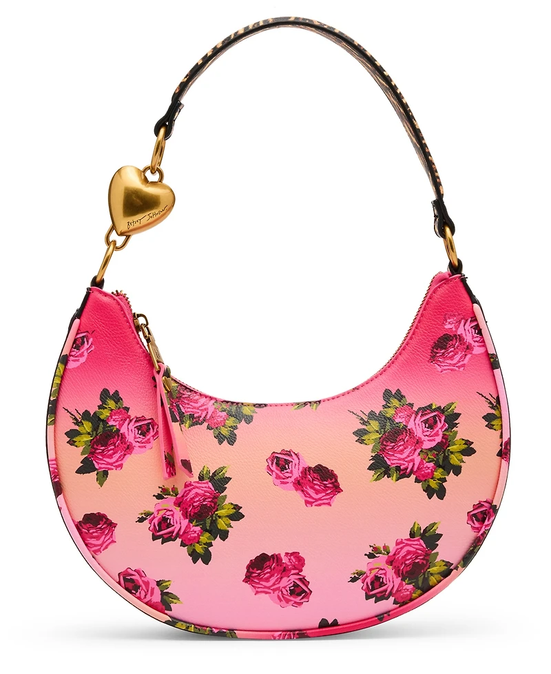 Betsey Johnson Leopard Floral Small Shoulder Bag