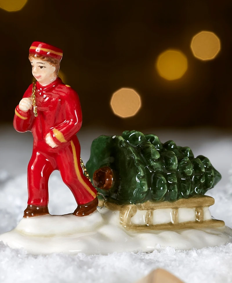 Spode Christmas Tree Figural Village Bell Hop Figurine