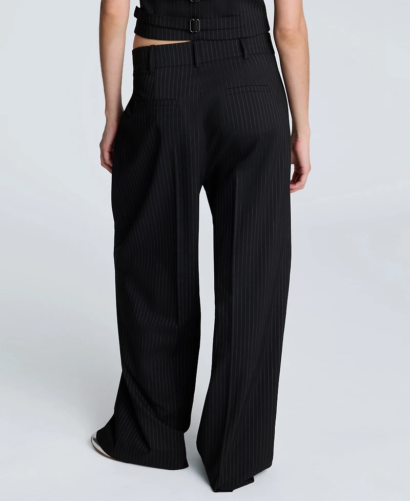 Kenneth Cole Women's Pinstripe High-rise Pants