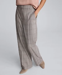 Kenneth Cole Women's Plaid High-Rise Pants