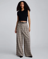 Kenneth Cole Women's Plaid High-rise Pants