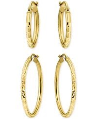 Giani Bernini 2-Pc. Set Textured Small Hoop Earrings in 18k Yellow Gold over Sterling Silver, Macy's Exclusive