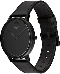 Movado Unisex Face Swiss Quartz Leather Watch