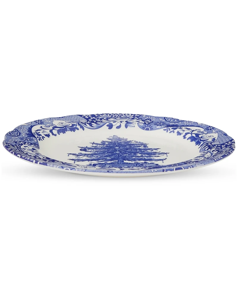 Spode Blue Italian Christmas Dinner Plates, Set of 4