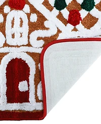 Holly Bells Gingerbread House Bath Rug, 20" x 32"