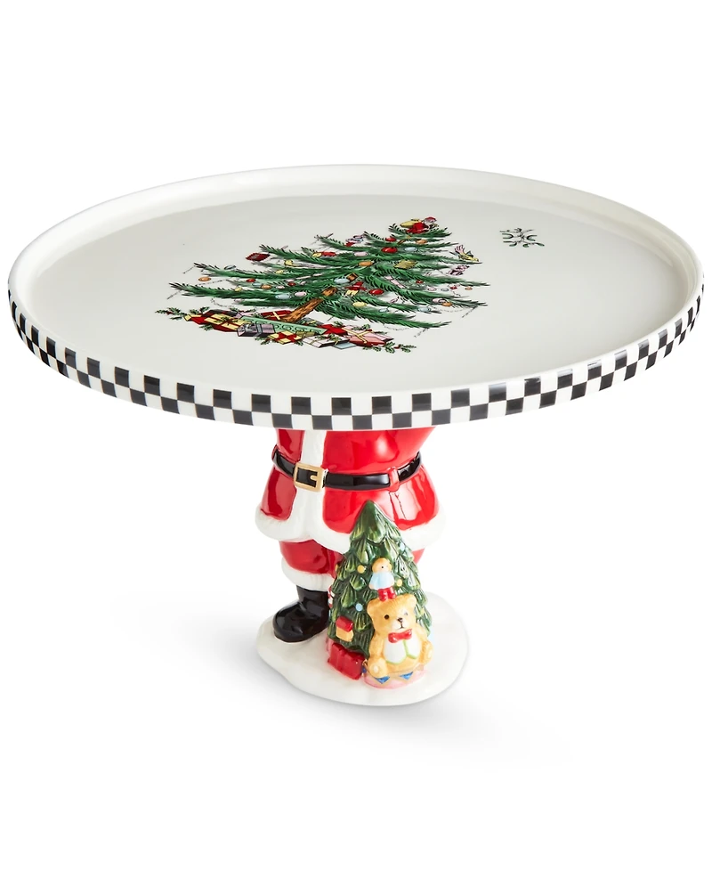 Spode Christmas Tree Santa Footed Treat Tray