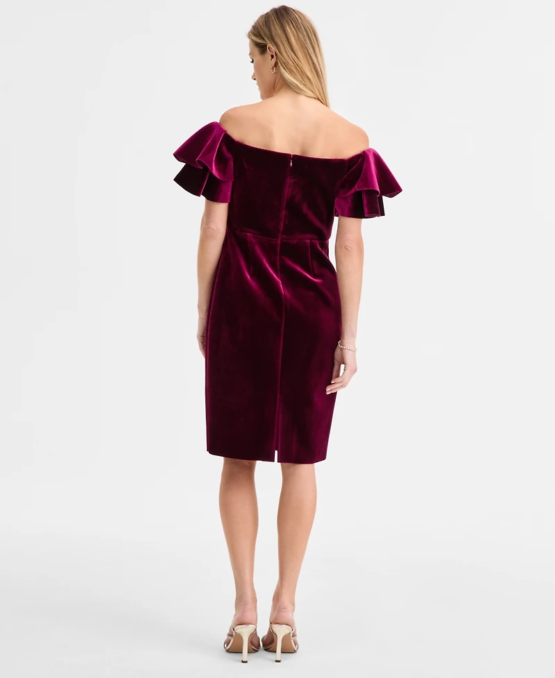 Eliza J Women's Velvet Off-The-Shoulder Dress