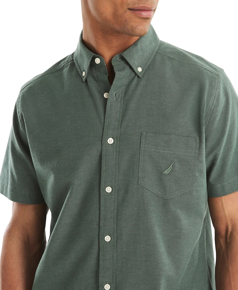 Nautica Men's Short Sleeve Button-Down Oxford Shirt