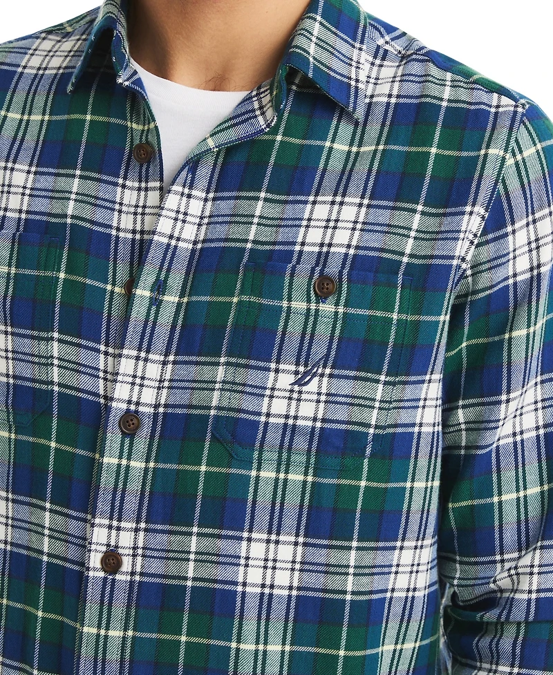 Nautica Men's Straight Collar Plaid Shirt