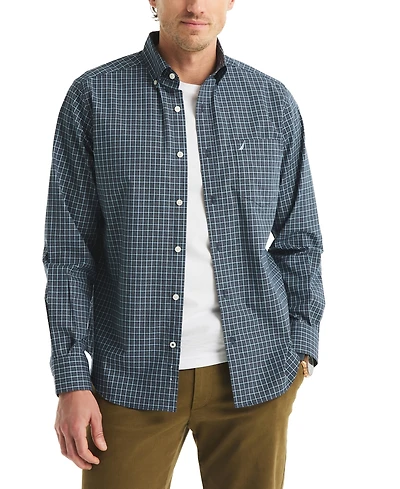 Nautica Men's Plaid Print Long Sleeve Shirt