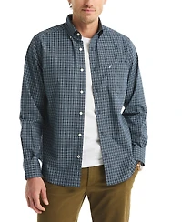 Nautica Men's Plaid Print Long Sleeve Shirt