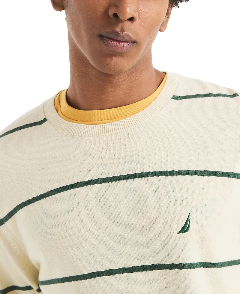 Nautica Men's Performance Striped Crewneck Sweater
