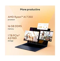 Asus Vivobook 16 Copilot + Pc Laptop 16GB Ram Amd Ryzen Ai 7 350 1TB Ssd Storage - Quiet Blue