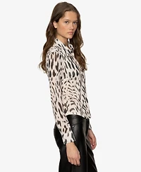 Sanctuary Women's Fitted Mesh Button Down Top