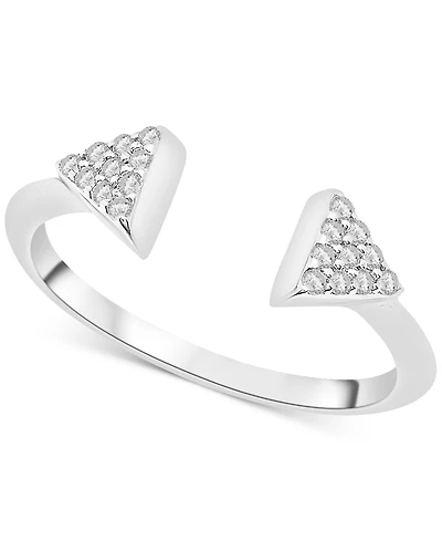 Diamond Triangle Cluster Cuff Ring (1/6 ct. t.w.) 10k Gold or White Gold, Created for Macy's