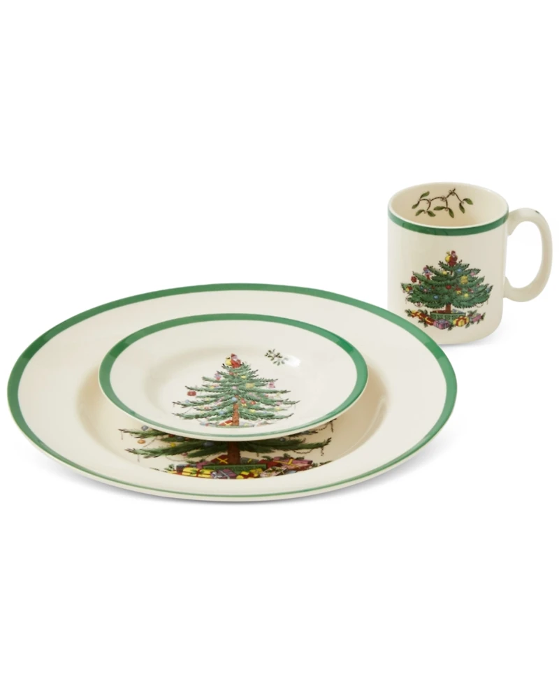 Spode Christmas Tree 12-Piece Dinnerware Set, Service for 4