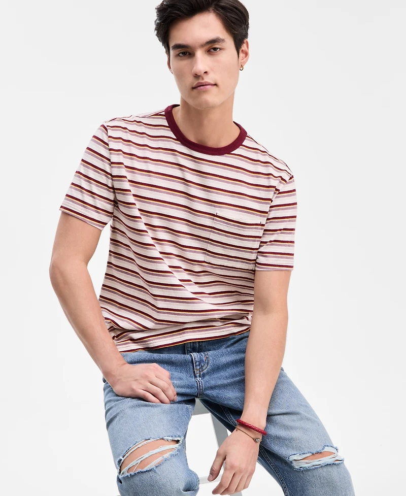 Sun + Stone Men's Short-Sleeve Cotton Ombre Stripe T-Shirt, Macy's Exclusive