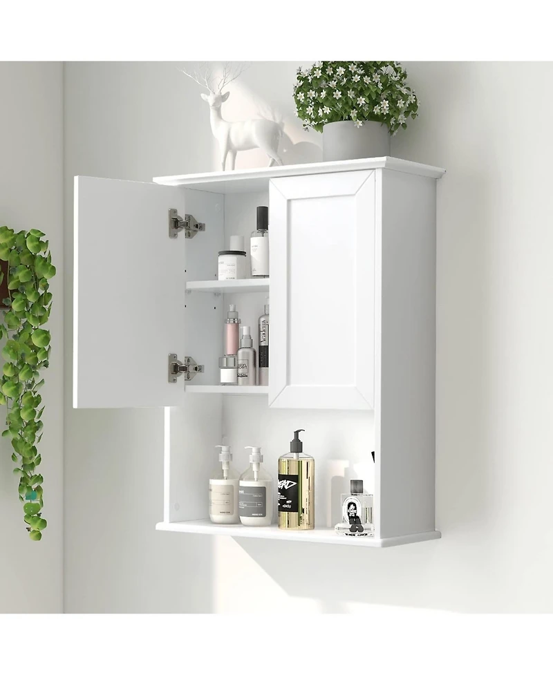 Vanirror 23x29" Bathroom Wall Cabinet with Mirror Doors - Wooden Medicine Cabinet with Adjustable Shelves & Paper Towel Slot