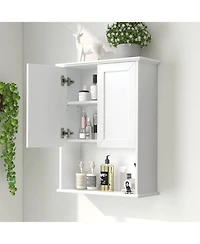 Vanirror 23x29" Bathroom Wall Cabinet with Mirror Doors - Wooden Medicine Cabinet with Adjustable Shelves & Paper Towel Slot