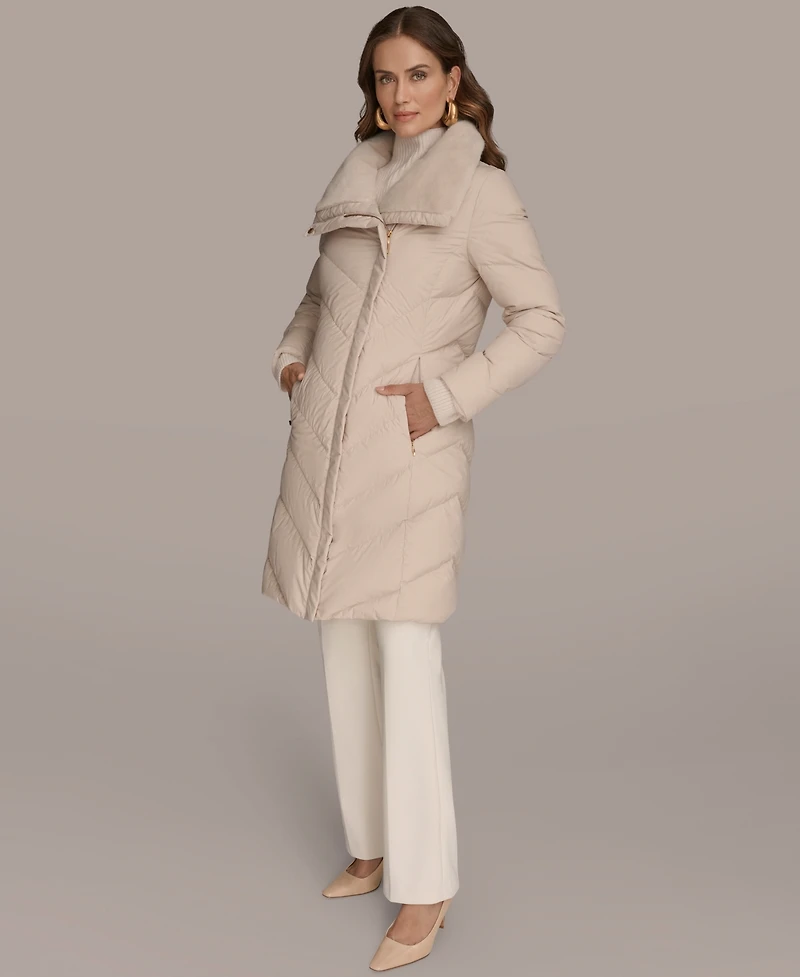 Donna Karan New York Women's Stretch Zip Closure Coat
