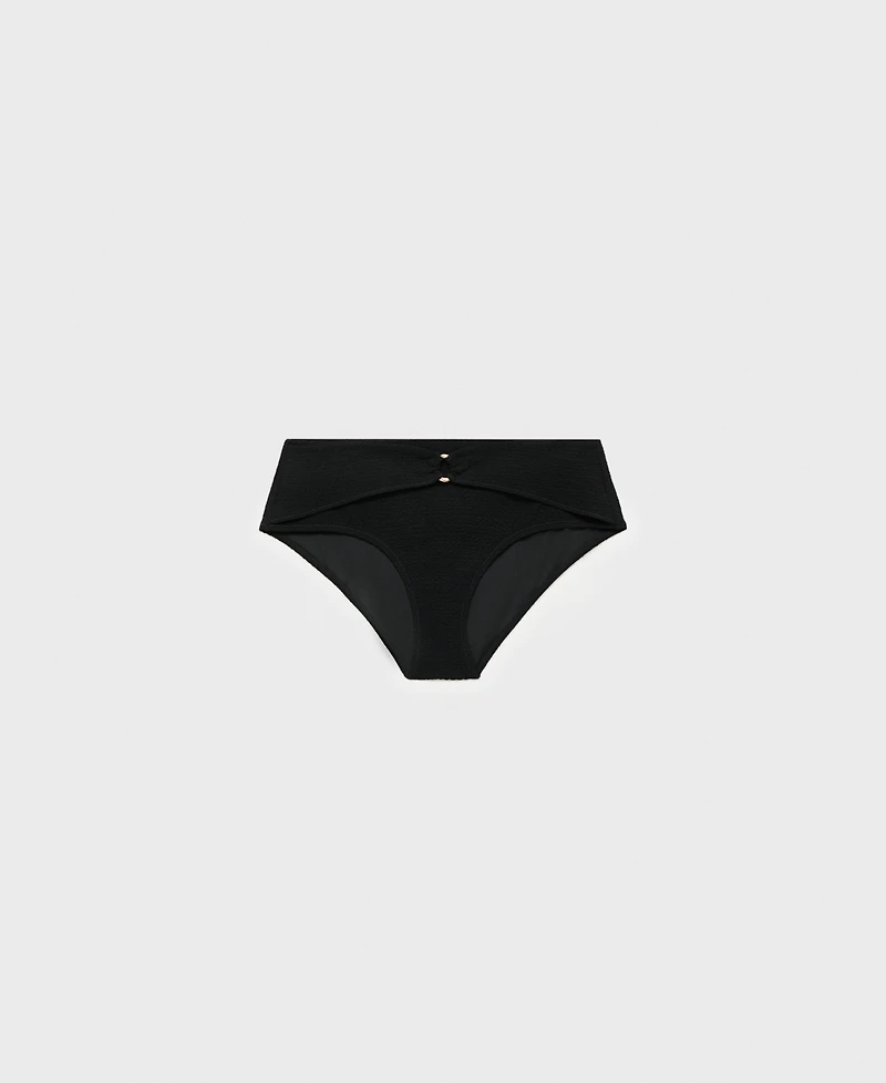 Mango Women's High-Waisted Towel-Effect Bikini Bottom