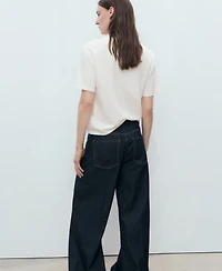 Mango Women's Embroidered Cotton T-Shirt