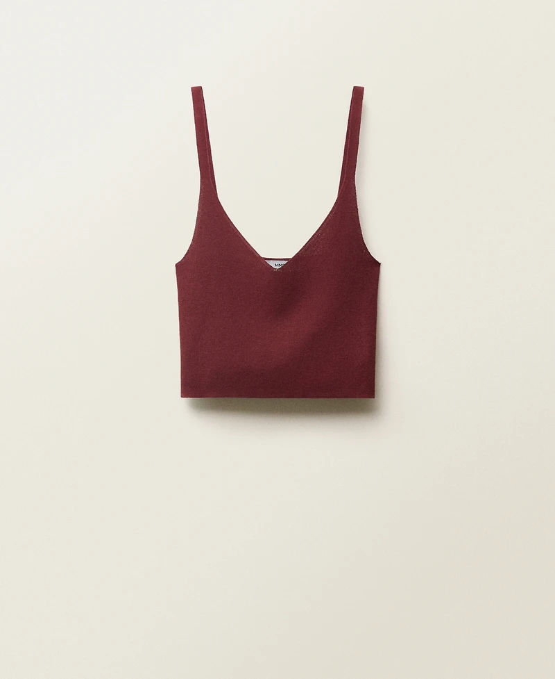 Mango Women's Fine-Knit Crop Top