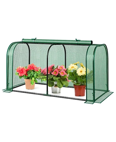 Costway Portable Mini Greenhouse 47" x 22" 24" Outdoor Indoor Tunnel