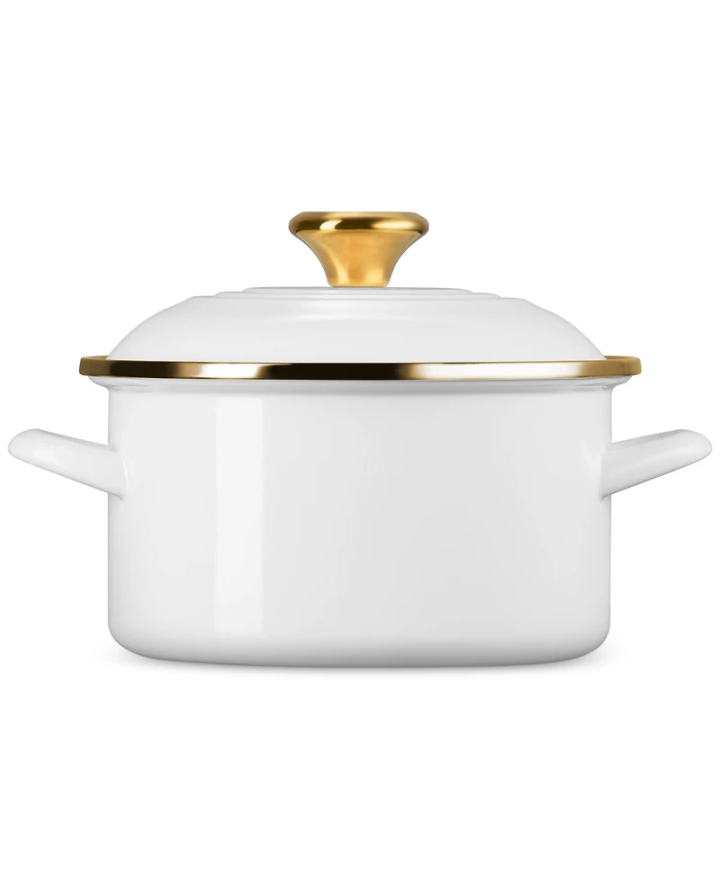 Le Creuset Enamel on Steel 3.8-Quart Petite Stockpot with Gold Rim
