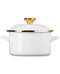 Le Creuset Enamel on Steel 3.8-Quart Petite Stockpot with Gold Rim