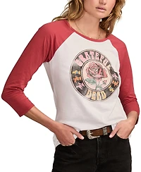 Lucky Brand Women's Grateful Dead Rose Raglan Crewneck T-Shirt