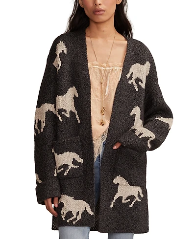 Lucky Brand Women's Horse V-Neck Cardigan