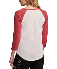 Lucky Brand Women's Grateful Dead Rose Raglan Crewneck T-Shirt