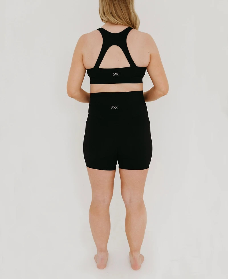 Axk Maternity Athletic Bike Shorts with Supportive Belly Band
