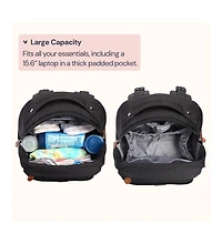 BabbleRoo Kids Diaper Bag Backpack Versatile Travel Mummy with Changing Pad & Accessories, Light Gray