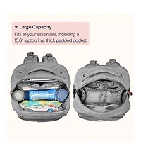 BabbleRoo Kids Diaper Bag Backpack Multifunctional Bag Travel Ready Diaper Bag with Extras Pink