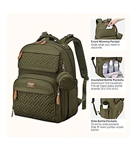 BabbleRoo Kids Diaper Bag Backpack Versatile Travel Mummy with Changing Pad & Accessories, Light Gray