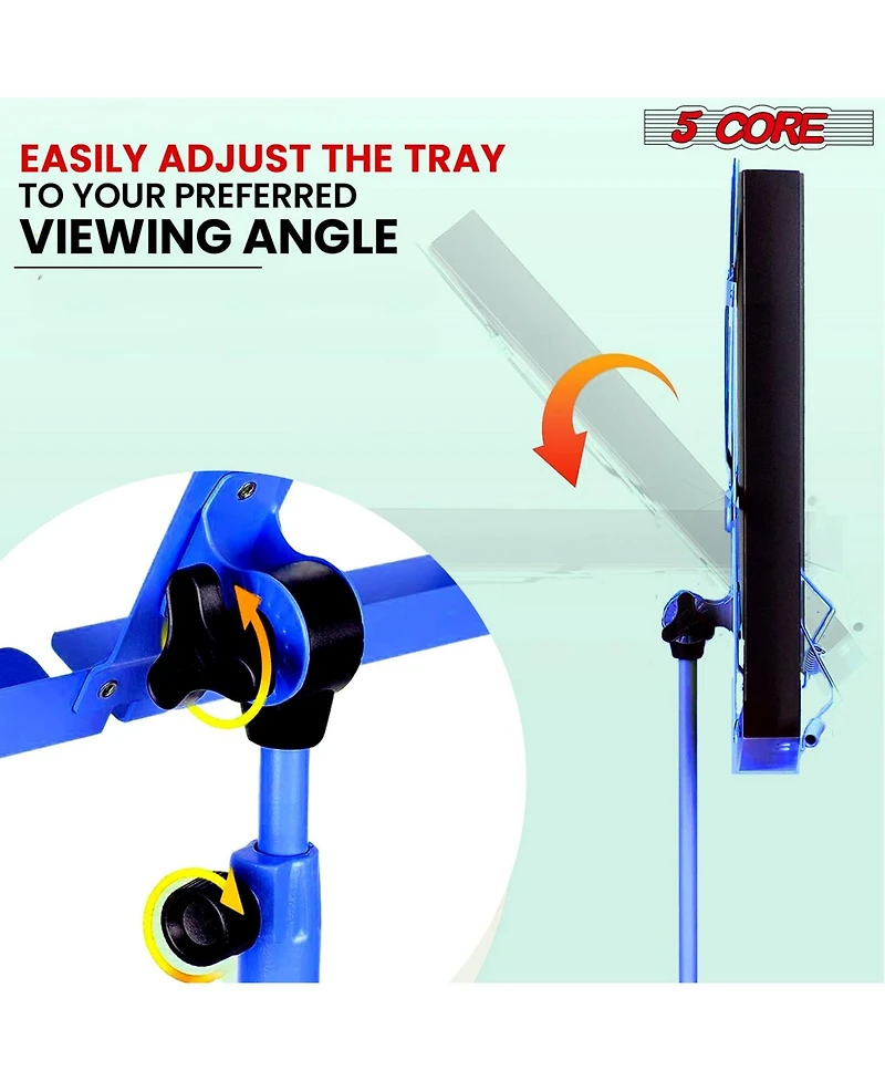 5 Core Music Stand Adjustable Desktop Book Stands Portable Sheet Holder All Metal Foldable Bookstand