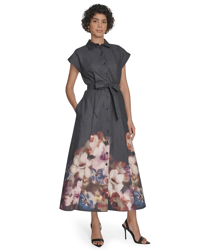 Calvin Klein Women's Placement Print Midi Dress