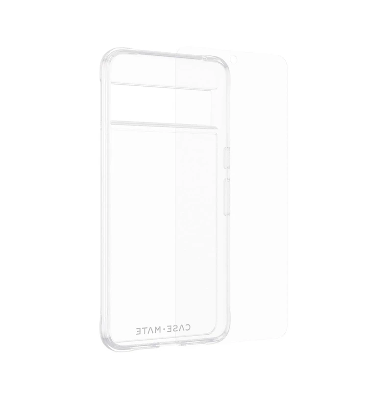 Case-Mate Protection Pack Tough Case and Glass Screen Protector for Google Pixel 8 Pro-Clear