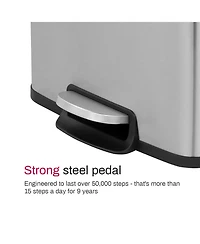 Mega Casa 5.3 Gal./20 Liter Rectangular Stainless Steel step-on Trash Can for kitchen
