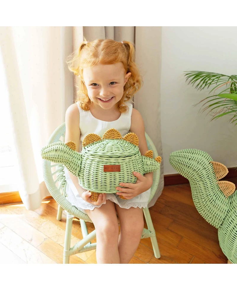 Momiji - Handcrafted Rattan Dinosaur Storage Basket - Wicker