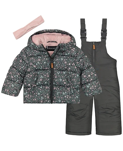 S Rothschild & Co Baby Girls 3-Piece Jacket, Bib and Headband Set