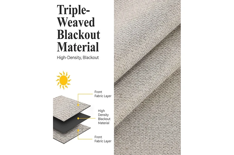 Superior Nyan 100% Blackout Machine Washable Curtains, Set of 2 Panels