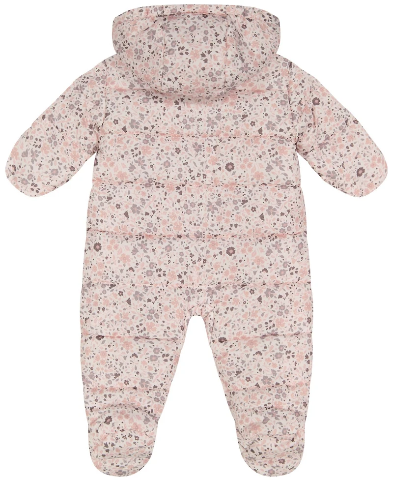 S Rothschild & Co Baby Girls Double Zip Floral Pram Snowsuit