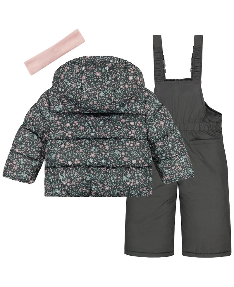 S Rothschild & Co Baby Girls 3-Piece Jacket, Bib and Headband Set