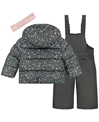 S Rothschild & Co Baby Girls 3-Piece Jacket, Bib and Headband Set