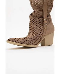 Prologue Shoes Larry Elasticated Block Heel Boot